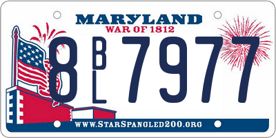 MD license plate 8BL7977