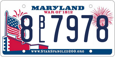 MD license plate 8BL7978