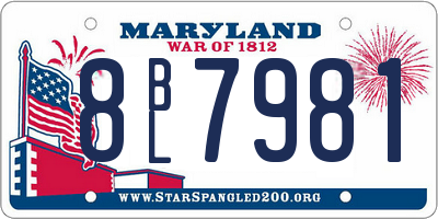 MD license plate 8BL7981