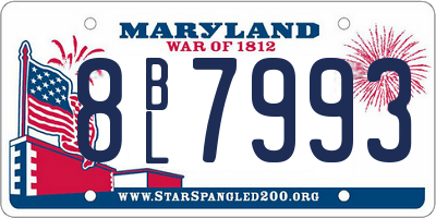 MD license plate 8BL7993