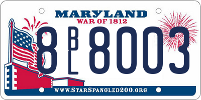 MD license plate 8BL8003