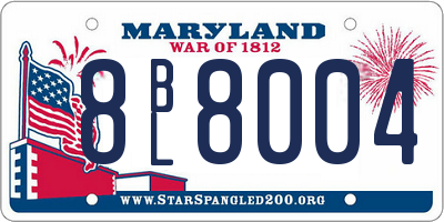 MD license plate 8BL8004