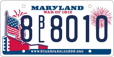 MD license plate 8BL8010