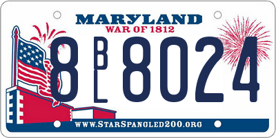 MD license plate 8BL8024
