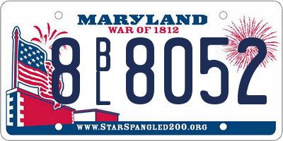 MD license plate 8BL8052