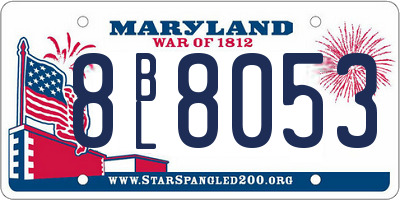 MD license plate 8BL8053