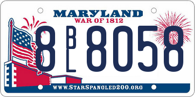 MD license plate 8BL8058