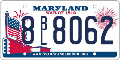 MD license plate 8BL8062