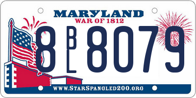 MD license plate 8BL8079