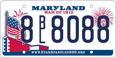 MD license plate 8BL8088