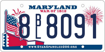 MD license plate 8BL8091