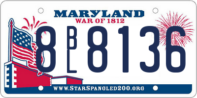MD license plate 8BL8136