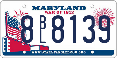 MD license plate 8BL8139