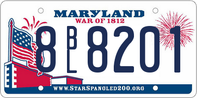 MD license plate 8BL8201