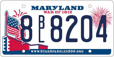 MD license plate 8BL8204
