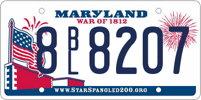 MD license plate 8BL8207