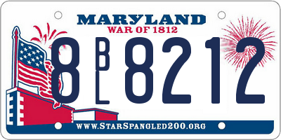 MD license plate 8BL8212