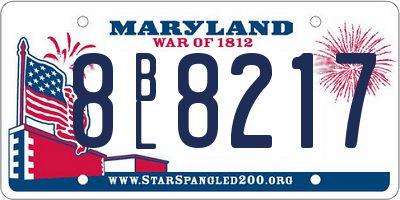 MD license plate 8BL8217