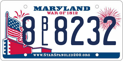 MD license plate 8BL8232