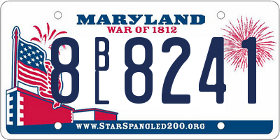MD license plate 8BL8241
