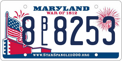 MD license plate 8BL8253