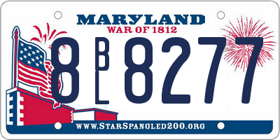 MD license plate 8BL8277
