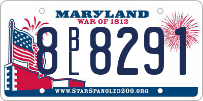 MD license plate 8BL8291