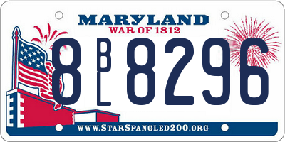 MD license plate 8BL8296