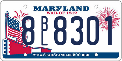 MD license plate 8BL8301