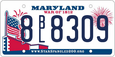 MD license plate 8BL8309