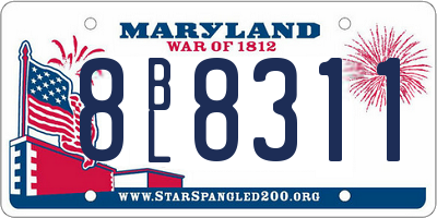 MD license plate 8BL8311