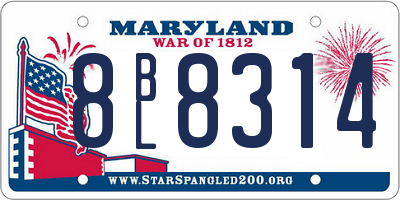 MD license plate 8BL8314