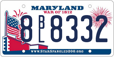 MD license plate 8BL8332