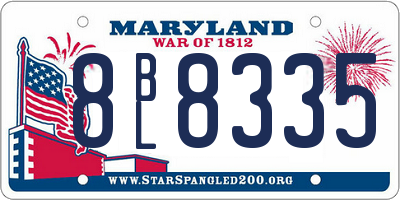 MD license plate 8BL8335