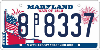MD license plate 8BL8337