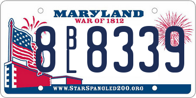 MD license plate 8BL8339