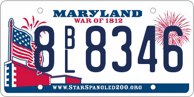 MD license plate 8BL8346