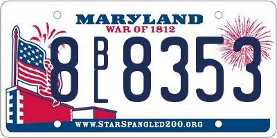 MD license plate 8BL8353