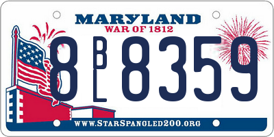 MD license plate 8BL8359