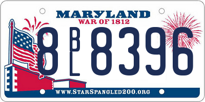 MD license plate 8BL8396