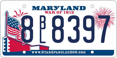 MD license plate 8BL8397