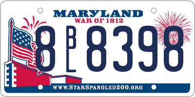MD license plate 8BL8398
