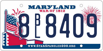 MD license plate 8BL8409