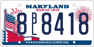 MD license plate 8BL8418