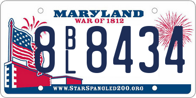 MD license plate 8BL8434