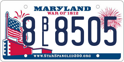 MD license plate 8BL8505