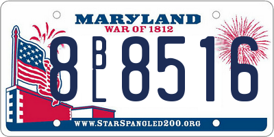 MD license plate 8BL8516