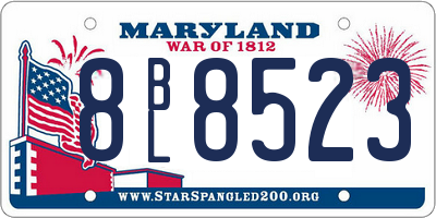 MD license plate 8BL8523