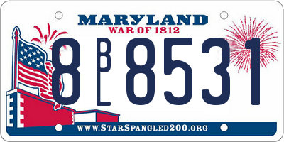 MD license plate 8BL8531