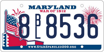 MD license plate 8BL8536